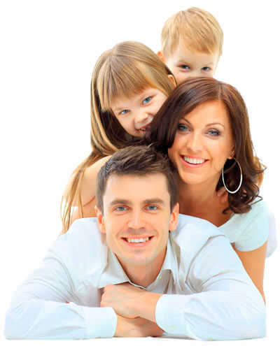 Familia unida e feliz